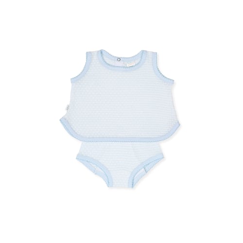 Paty Knit Pinstripe Sleeveless Diaper Set with Pima Trim - PatyInc