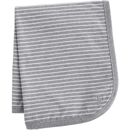 Coolibar UPF 50+ Baby Batibou Sun Blanket - Sun Protective (One Size- Grey/White Stripe)
