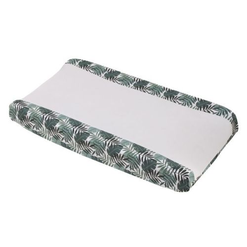 NoJo Jungle Paradise Green and Ivory Palm Leaf Super Soft Contoured Changing Pad Cover