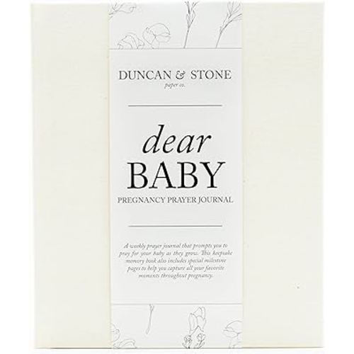Dear Baby Pregnancy Prayer Journal (Ivory, 110 Pages) - Christian Pregnancy Journal For Milestones - Pregnancy Memory Book - Gifts For Expecting Moms