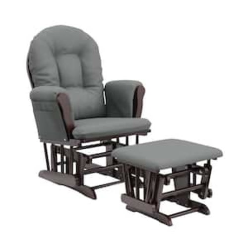 Black With Light Gray Cushion Hoop Glider And Ottoman Set