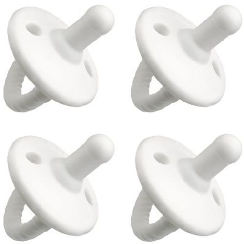 Pacifier 4 pack Soother for Newborns 100% Food Grade Soft Silicone by Comfy Cubs