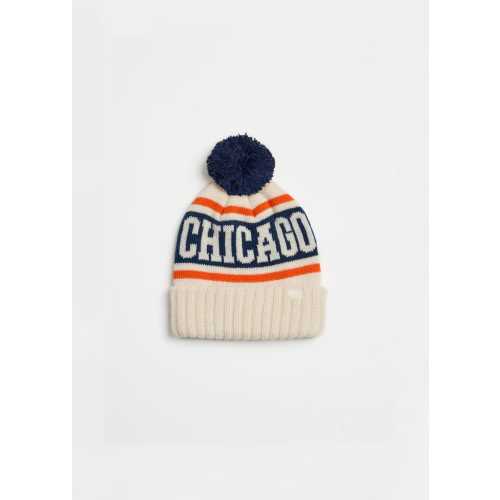 Toddler Mad Hatter Chicago Varsity Beanie - Navy & Orange