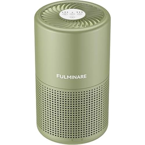 FULMINARE Air Purifiers for Home Bedroom H13 HEPA Air Purifier, 3 Speeds, Timer, 24dB, Small Mini Air Purifier with Night Light, Sage Green