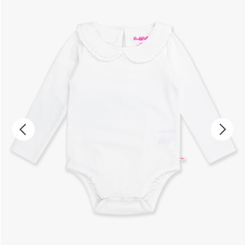 Knit Long Sleeve Ruffle Peter Pan Bodysuit