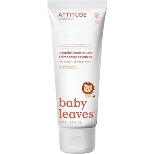ATTITUDE Body Cream for Baby, EWG Verified, Made with Naturally Derived Ingredients, Vegan, Pear Nectar, 6.7 Fl Oz
