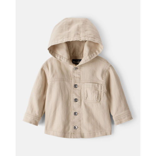Baby Boy Hooded Denim Jacket - Khaki - OshKosh B'gosh | Carter's