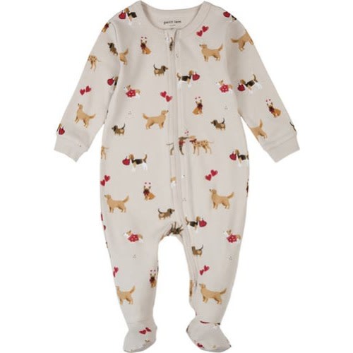 Organic Cotton Fitted Footie Pajamas, 3M