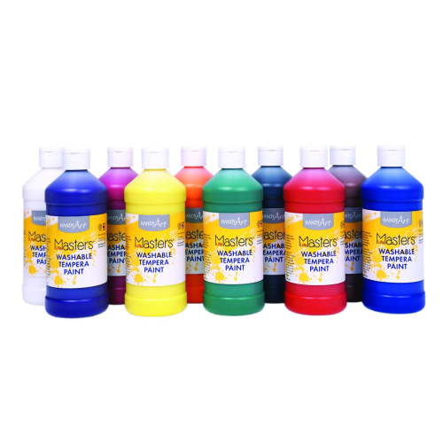 Washable Tempera Paint Set for Kids - Assorted Liquid Craft, 10 Bottles