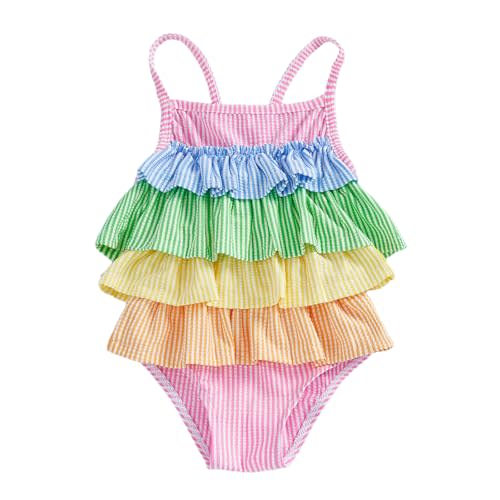 Socutebabe Toddler Girl Swimsuit Strawberry Sleeveless One Piece Swimsuit Romper Dress Baby Bathing Suit Beach Rash Guard