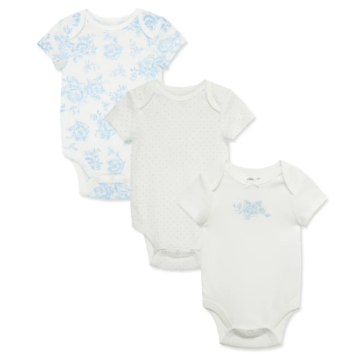 Blue Roses 3-Pack Bodysuits