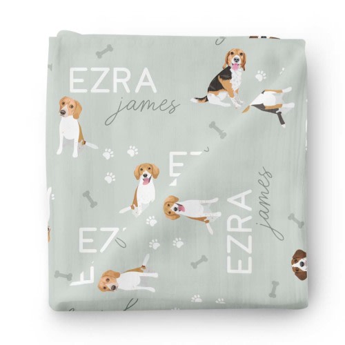 Personalized Baby Name Swaddle Blanket | Dog Breeds