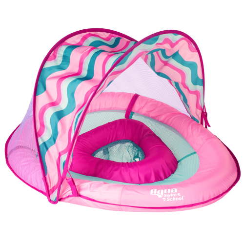 Aqua SwimSchool Grow-with-Me BabyBoat Pool Float for Infants 6-24 Months, Pink