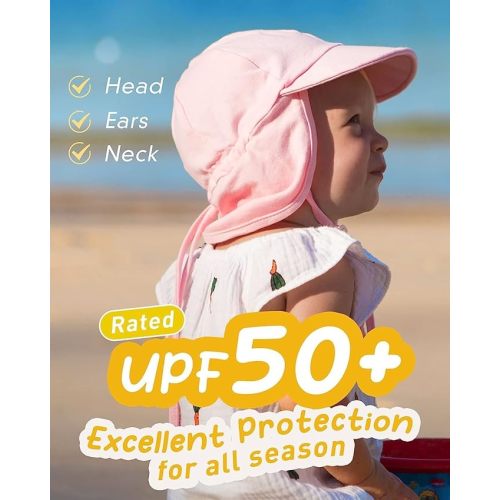 FURTALK Baby Sun Hat UPF 50+ UV Ray Sun Protection Cotton Toddler Hats for Boys Girls