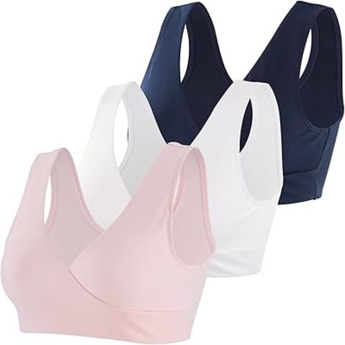 Women's Cotton Wireless Sleep Bra for Nursing and Maternity