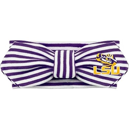Creative Knitwear LSU Tigers Infant Girls Purple/White Striped Hair Knot Headband Embroidered Logo - Size Newborn - 4T