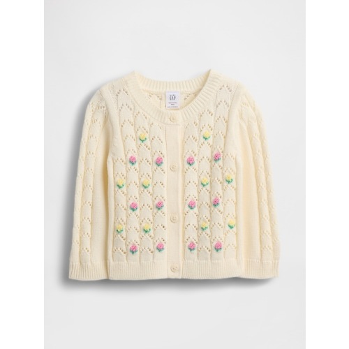 Baby Floral Pointelle Cardigan