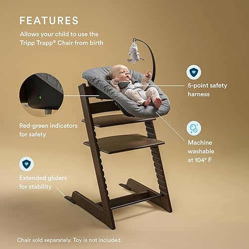 Stokke Tripp Trapp Newborn Set, Anthracite - Convert The Tripp Trapp Chair into Infant Seat for Newborns Up to 20 lbs - Cozy, Safe & Simple to Use - Compatible with Chairs After May 2003