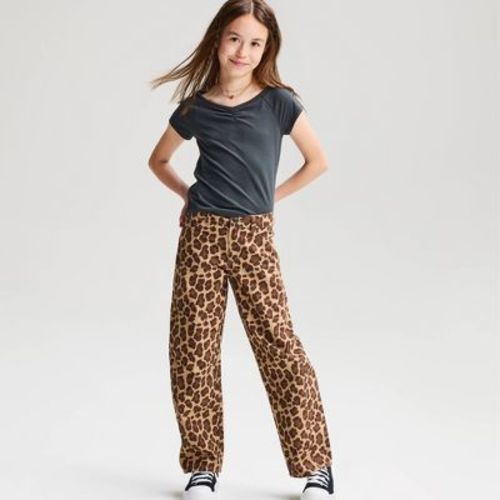 Girls' Mid-Rise Barrel Leg Pants - Cat & Jack™ Brown XS