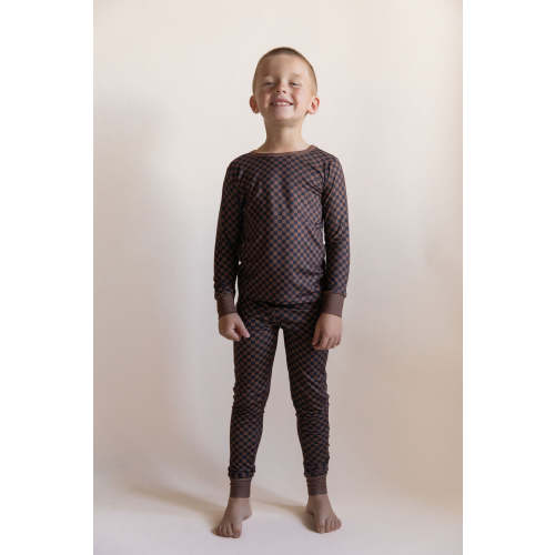 BROWN + BLACK MINI CHECKER | LONG SLEEVE