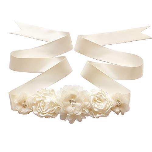 Mommy Jennie Maternity Pregnancy Sash Belt with Flower Floral Baby Shower