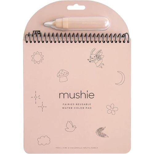 mushie Fairies Reusable Water Color Pad | Montessori Travel Activity Fairy Tale Book + Refillable Brush for Toddlers 3 Years+
