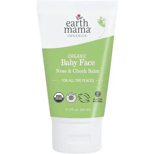 Earth Mama Organic Baby Face Nose & Cheek Balm | Moisturizer with Calendula Oil for Dry Skin Care, Natural Petroleum Jelly Alternative (2-Fluid Ounce)