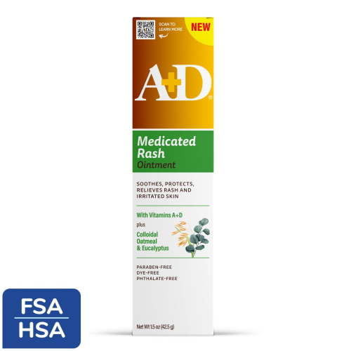 A+D Medicated Rash Ointment 1.5 oz – Relieves Rash & Skin Irritated Skin HSA/FSA Eligible