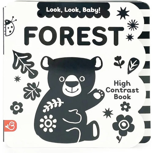 Look, Look, Baby! Forest: Black and White High Contrast Tummy Time Book for Newborns