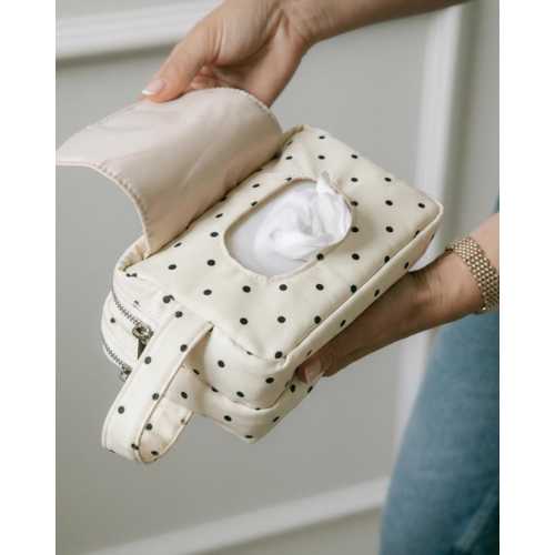 Polka Dot Wipe Pouch | Waterproof & Wipeable Organisation Pouch