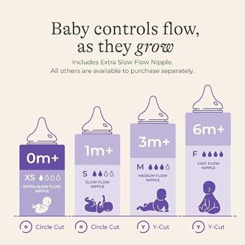 Lansinoh Baby Bottle Nipples, 4 Count (Size S, 1+ Month)