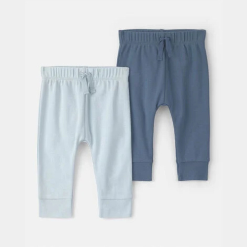 Baby Boy 2-Pack Cotton Pants - Blue (Size 6M)