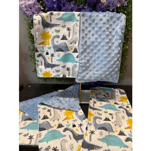 Set of 5 Dino Burp Cloths