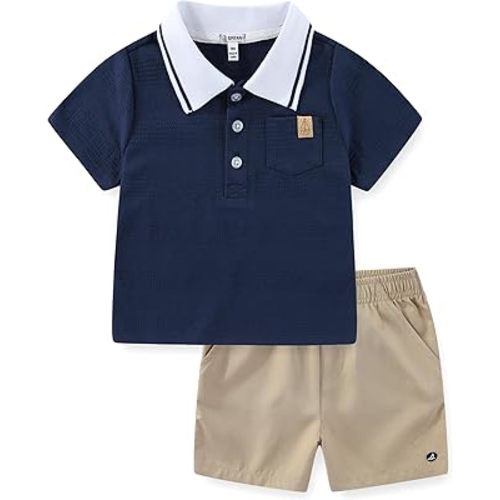 Sperry Baby Boys Short Sleeve Polo Shirt and Short Set for Infant to Toddlers