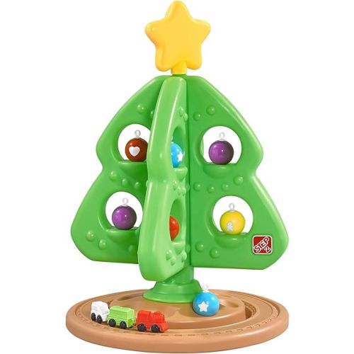 Step2 My First Christmas Tree, Kids Interactive Holiday Toy, 12 Colorful Plastic Ornaments to Decorate, Mini Train Set Circles the Skirt, Made of Durable Plastic, For Toddlers 1.5+ Years Old