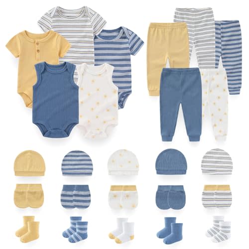 Unisex Baby Boy Girl Pant Sets Bodysuits Hats Gloves Socks Accessories 25 Pack Cotton Infant Practical Outfit