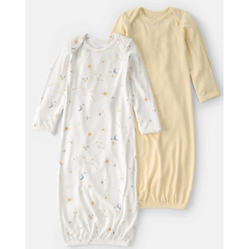 Baby 2-Pack Constellation PurelySoft Sleeper Gowns - Yellow/Cream | Carter's