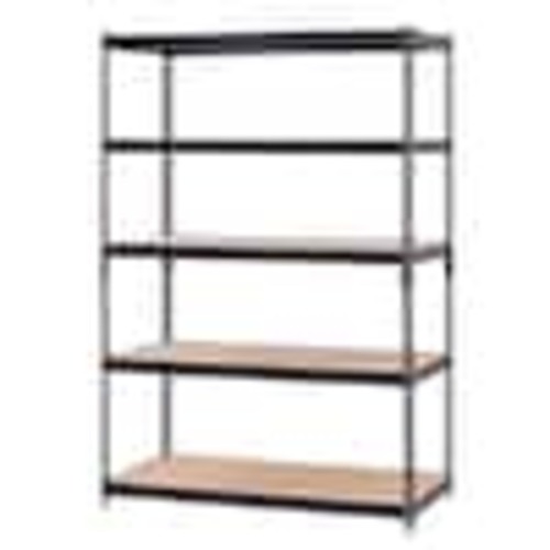 Muscle Rack 5-Shelf&nbsp;Heavy Duty Adjustable Metal Garage Storage Shelving Unit in Black (48 in. W x 72 in. H x 24 in. D) UR-245PBB
