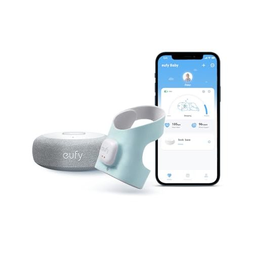 eufy Security Baby Monitor Baby Smart Sock with 2.4 GHz Wi-Fi, Track Sleep Patterns, Naps, Heart Rate, No Monthly Fee