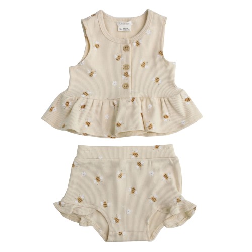 Petit Lem 2-Piece Bumble Bees Ruffle Set (Baby Girl) at Von Maur