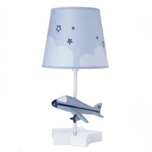 Bedtime Originals Little Aviator Hand-Painted Airplane Lamp with Shade & Bulb (Includes LED Light Bulb)
