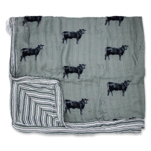 Olive Angus Bamboo Muslin Blanket – Cowkid Clothing Company