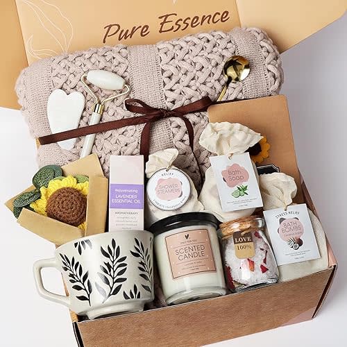 Birthday Gift for Women, Get Well Soon Self Care Package, Unique Gift Basket Thinking of You Inspirational Gifts for Mom Grandma Wife Best Friend Sister Her