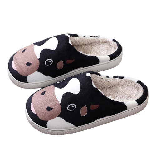 Slippers for Women Wide Width Hard Soles Couples Winter Christmas Theme Cow Print Slippers Men And Women Indoor Slippers Large Size Gifts for Women