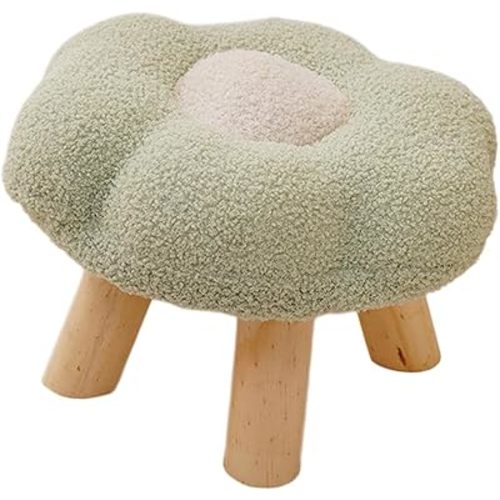 Under Desk Step Stool Foot Rest Pouf Multifunctional Shoes Changing Cute Sofa Stool Small Foot Stool for Porch Living Room Bedside Apartment, Green