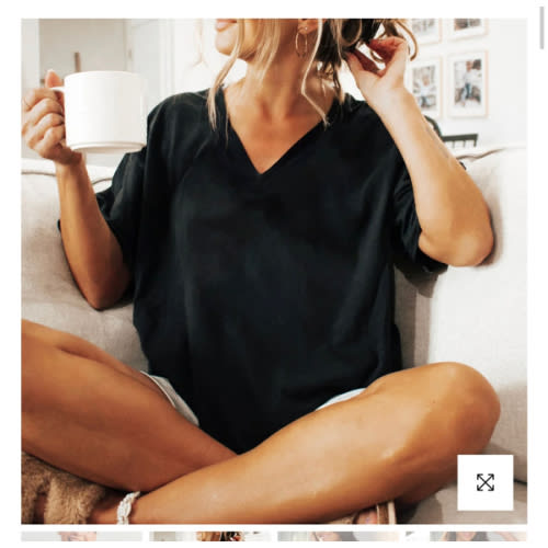 Solid Color Nursing V-Neck T-shirt