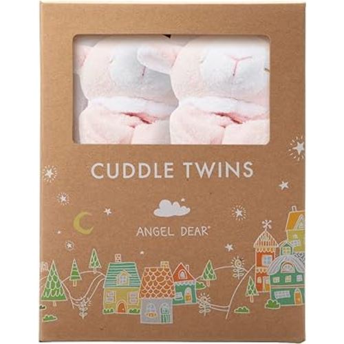 Angel Dear - Pink Lamb, Cuddle Twins Blankie Set Pack of 2