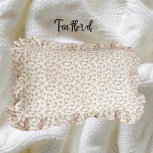 Custom Embroidered Muslin Baby Pillow with Ruffles: Personalized Nursery Decor, name pillow, Floral ruffle