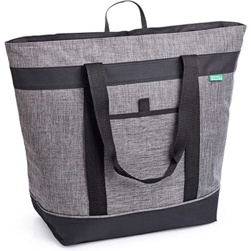 Jumbo Insulated Cooler Bag (Charcoal) with HD Thermal Insulation - Premium, Collapsible Soft Cooler Makes a Perfect Insulated Grocery Bag, Food Delivery Bag, Travel Bag, Beach or Picnic Bags