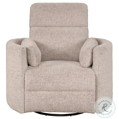 Arc Burlap Manual Swivel Recliner From Golden Crest Home | Coleman Furniture